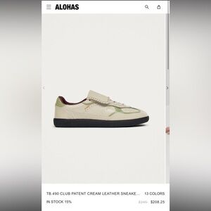 ALOHAS Cream Green and Black Sneakers New Size 9.